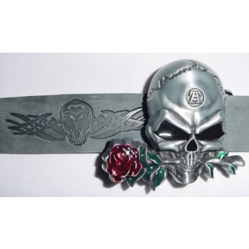 Czaszka z różą skull klamra 3D (id: 2384)